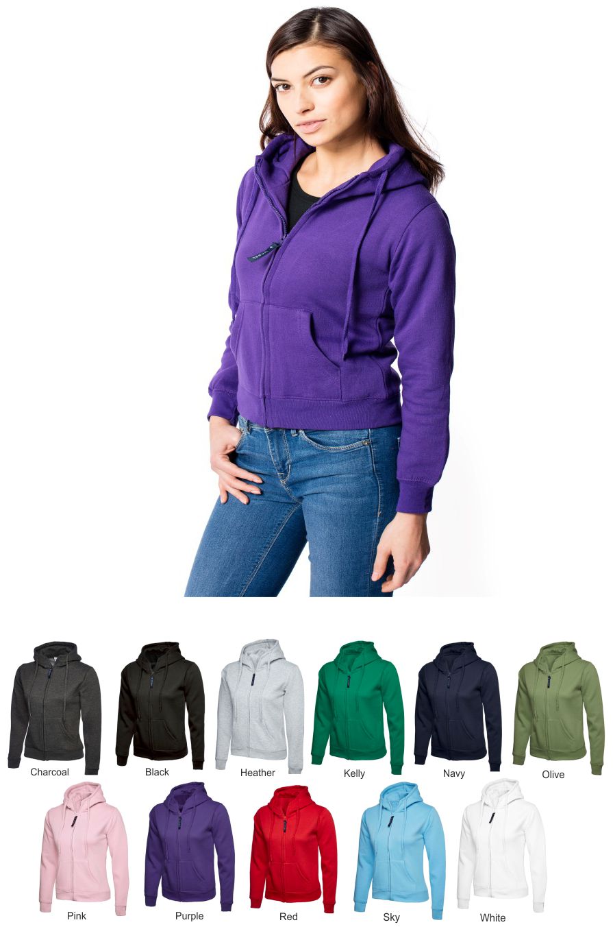 Uneek UC505 Ladies Full Zip Hooded Sweatshirt